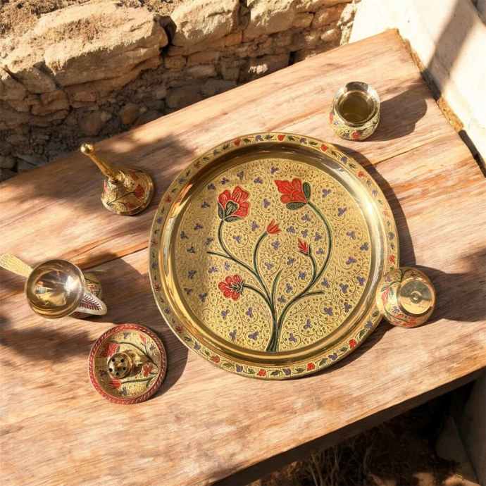 brass pooja thali 