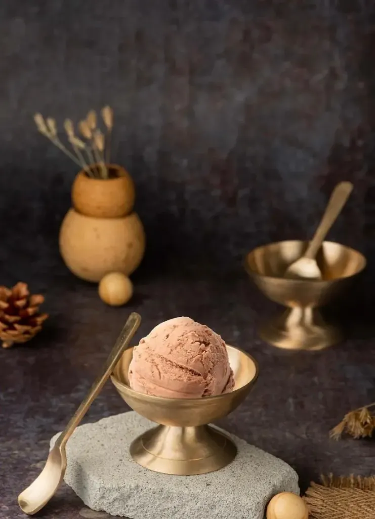 Kansa ice cream bowl with spoon