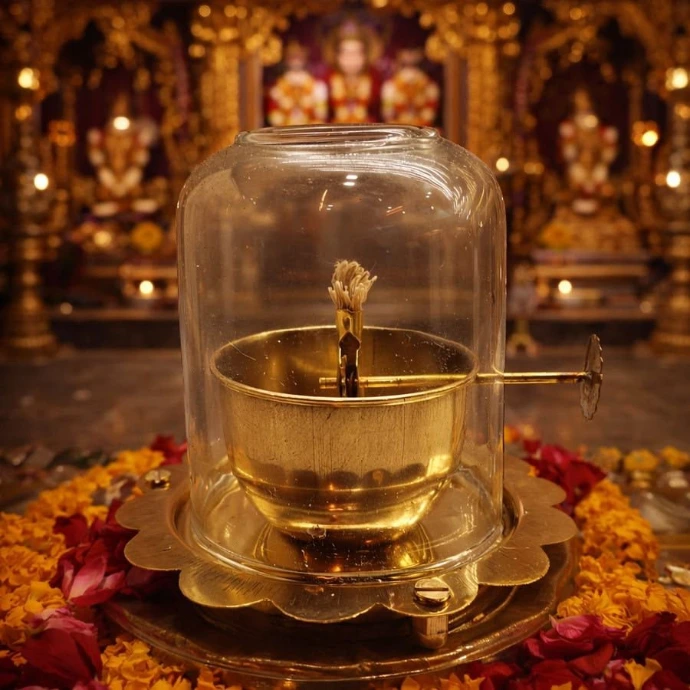 Brass peacock diya