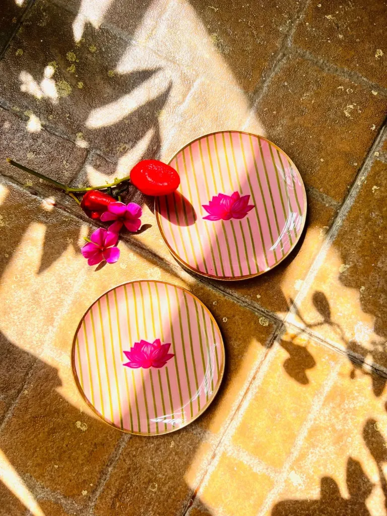Pink Lotus Tapas Plates or Coasters (set of 6)