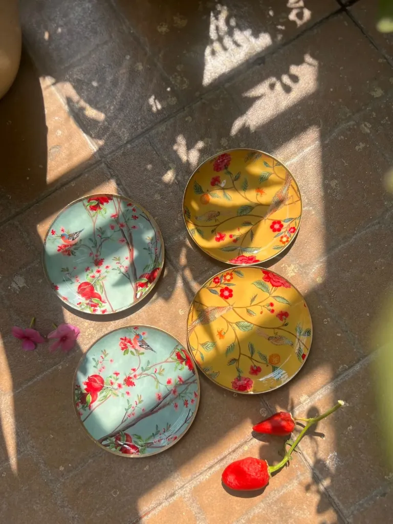 Yellow Bird Coasters or Tapas Plates (set of 6)