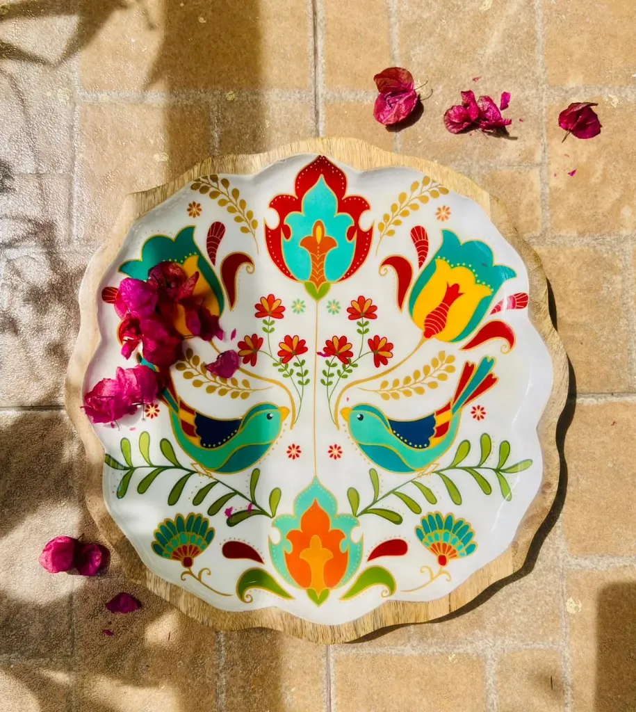 WOODEN BIRD PLATTER