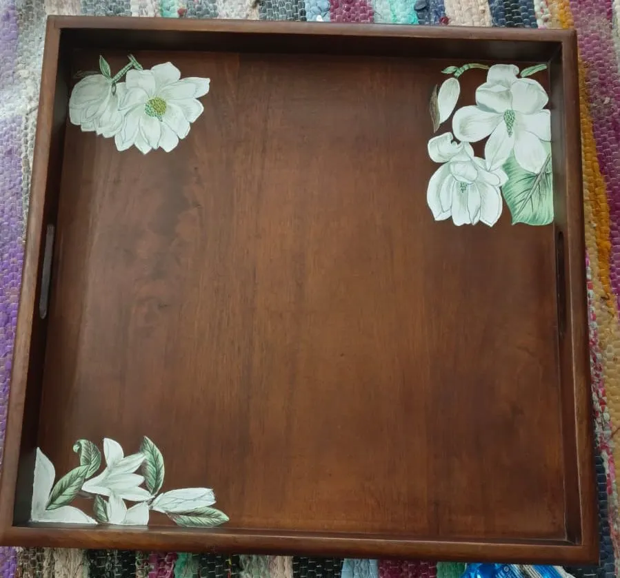 HAND PAINTED WOODEN TRAY