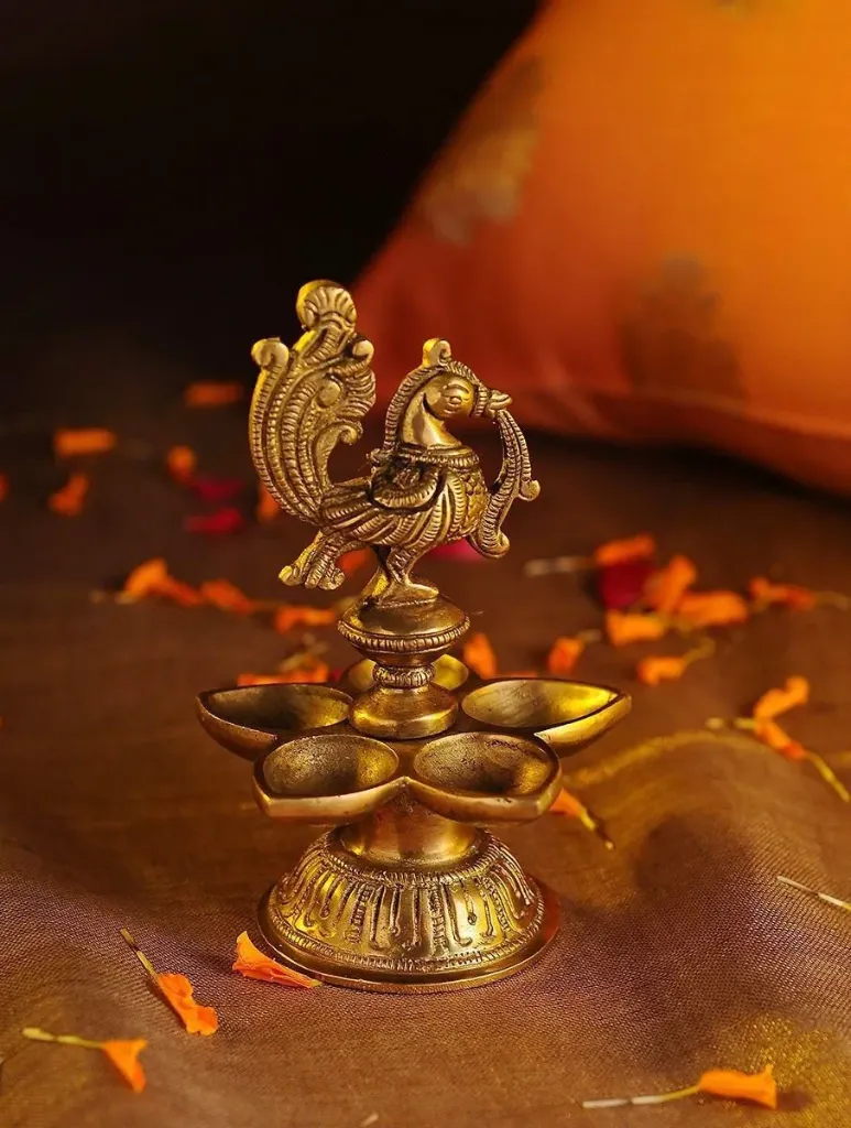 Brass Peacock Diya
